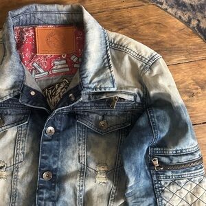 Iro Ochi men’s embroidered denim jacket